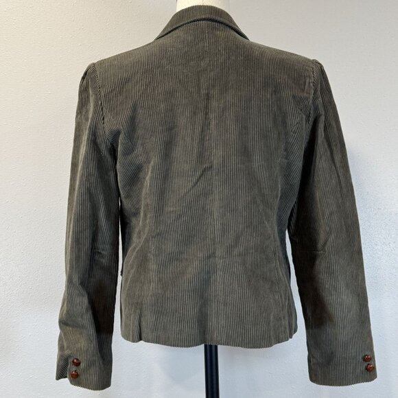 Vintage Brite N Sassy Blazer Jacket Womens 13/14 Olive Green Gray Corduroy Lined - Picture 2 of 16